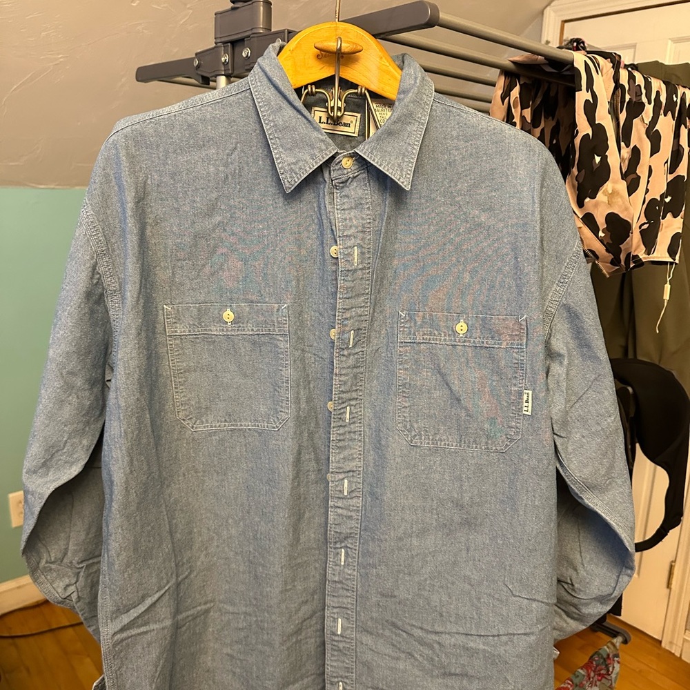 L.L. Bean Casual Blue Button Down Shirt